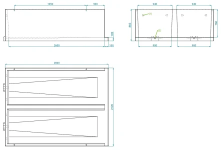Nicho 90 doble con repisa