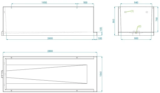 Nicho 90 simple con repisa