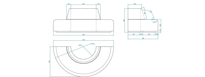 Banco SEMICIRCULAR CON RESPADLO ALMA