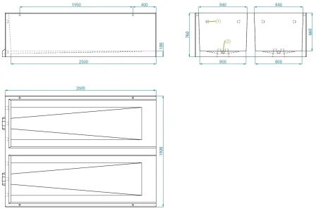 Nicho 80 doble sin repisa